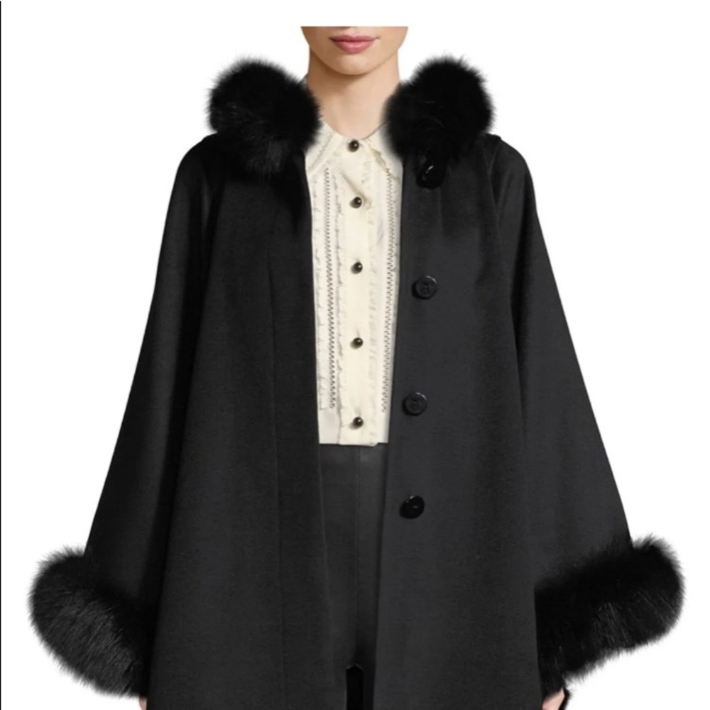 Authentic Sophia cashmere fur cape